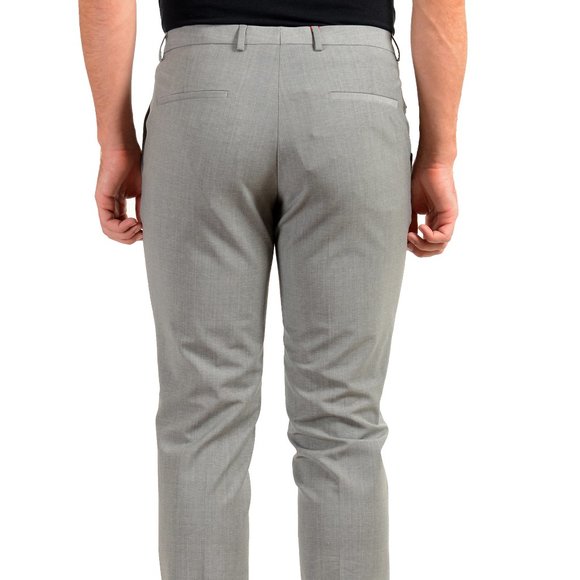 Hugo Boss Men's "Hesten194" Gray Wool Dress Pants - Picture 3 of 6